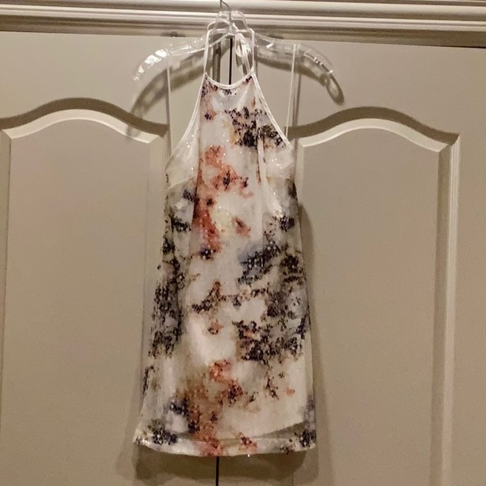 Guess sequined cocktail dress, halter top, backless